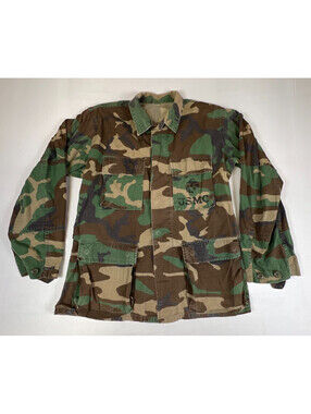 Vtg USMC Woodland Camo BDU Field Jacket Military Coat Small Regular US Marine